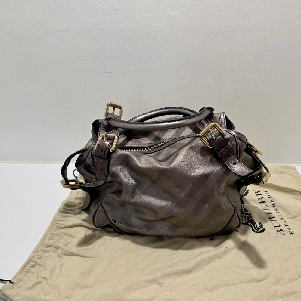 Burberry Checkered Gray Shoulder Bag